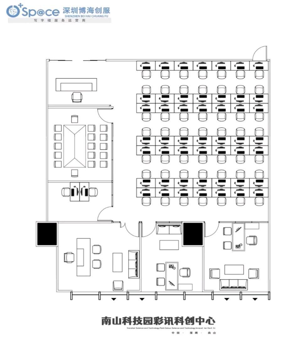 彩讯科技大厦416平米精装办公室出租_科技园 - 办公空间资料图 6 彩讯科技大厦 户型图