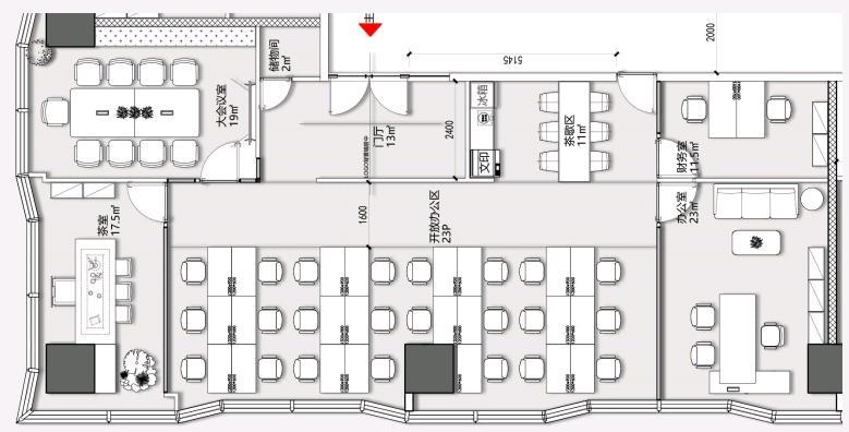 喜之郎大厦288.67平米豪装办公室出租_后海 - 办公空间资料图 9 喜之郎大厦 户型图