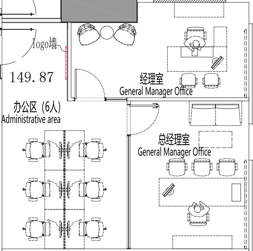 创富大厦·美百年科创中心150平米豪装办公室出租_梅林 - 办公空间资料图 5 创富大厦·美百年科创中心 户型图